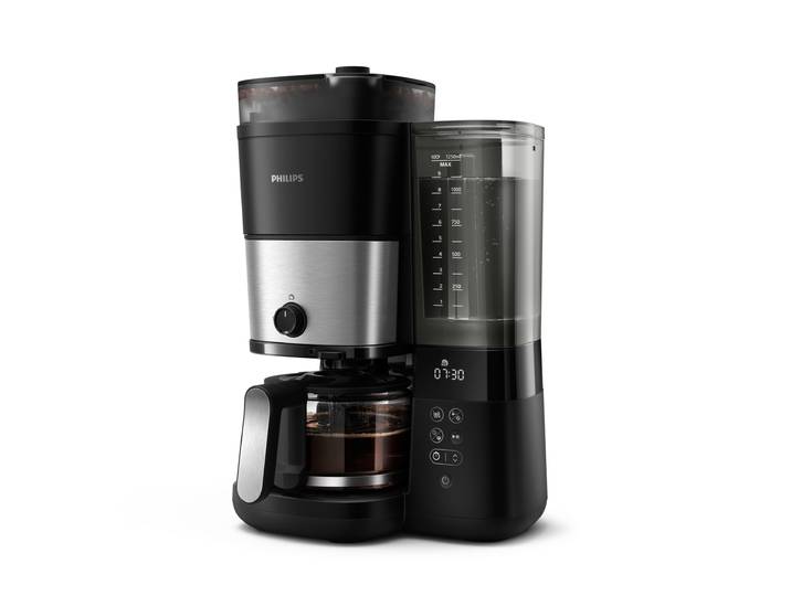 PHILIPS Kaffeemaschine mit Mahlwerk HD7900/90 All-in-1 Brew mit abnehmbarem Duo-Kaffeebohnenbehälter , schwarz (schwarz, edelstahl), 10, Kaffeemaschinen, mit Intensitätseinstellung, Glaskanne, Timer, Permanentfilter inkl., Kaffeemaschine mit Mahlwerk