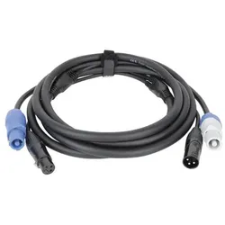 DAP FP20 Hybrid Cable - Power Pro & 3-pin XLR - DMX / Power - 6 m - schwarze Ummantelung