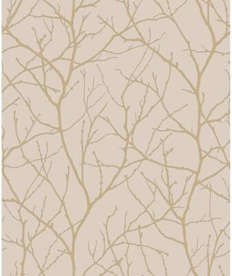 Antonina Vella Trees Silhouette Beige & Gold Wallpaper