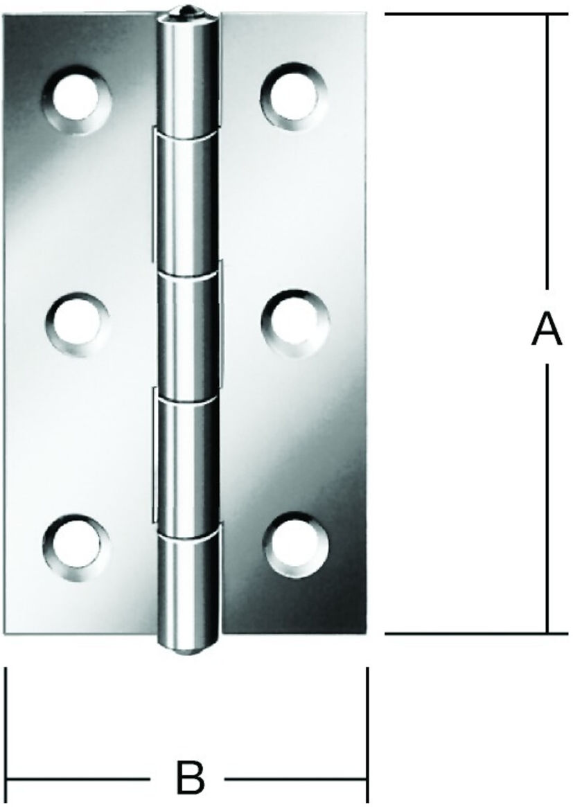 VORMANN Tür-Scharnier schmal B46xH90mm,gerollt verzinkt (000501090Z)
