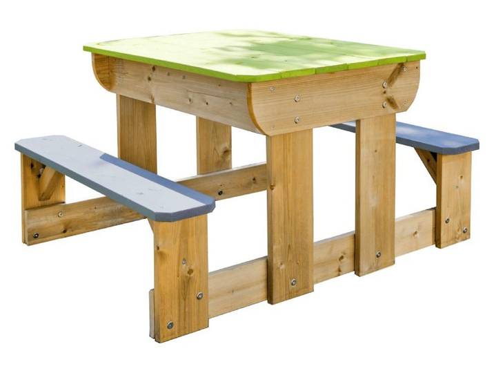 Wendi Toys Holz Kindersitzgruppe & Matschtisch Esel Natur Grün 79x100x53 cm