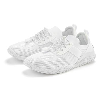 Sneaker LASCANA "Slip-On-Sneaker, Sommer Sneaker", Damen, Gr. 36, weiß, Obermaterial: 50% Lederimitat, 50% Textilmaterial. Decksohle: 100% Textilmaterial. Futter: 100% Textilmaterial. Laufsohle: 100% Synthetik, mehrfarbig, Basic, Schuhe Sneaker,...