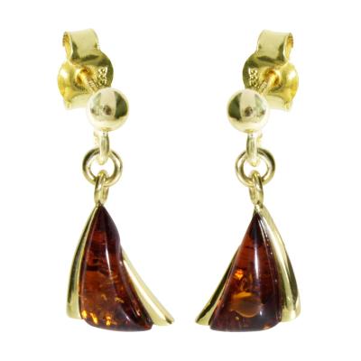 Paar Ohrhänger OSTSEE-SCHMUCK "- Imke - Gold 333/000 - Bernstein" Gr. 21, gold (gold 333, goldfarben, gelb), Ohrringe, Damen, 21, Gelbgold 333