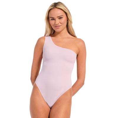 Shaping-Body MAGIC BODYFASHION "Dream One Shoulder Body", Damen, Gr. M, N-Gr, lila (mauve), Obermaterial: 83% Polyamid, 17% Elasthan, unifarben, Bodys, mit asymetrischen Trägern