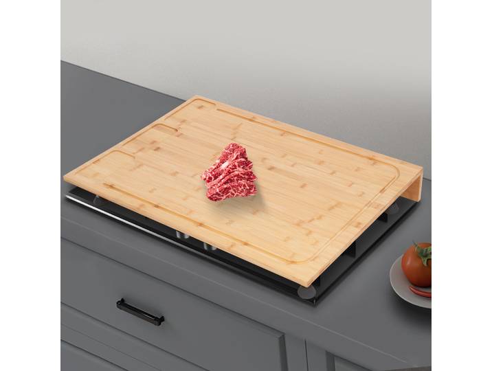 Planche à découper et couvercle de cuisinière en bambou 75x54cm, planche à découper, planche de couverture d'évier, pour comptoir de cuisine de restaurant, couleur bois