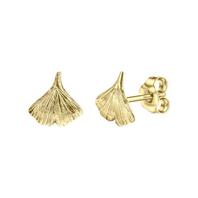 Paar Ohrstecker VIVANCE "Gold 333 Ginko-Motiv", gelb, Ohrringe, Damen, one-size, Gold
