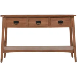 vidaXL Konsolentisch Tannenholz Massiv 126x40x77,5 cm Braun