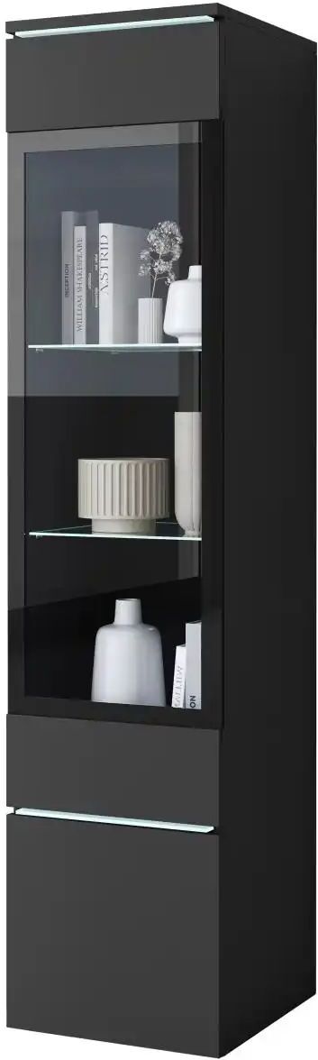 Höffner Vitrine  Vera ¦ schwarz ¦ Maße (cm): B: 30 H: 130