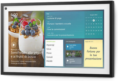 Amazon Ti presentiamo Echo Show 15   Schermo intelligente Full HD da 15,6'', progettato per l’organizzazione della tua famiglia