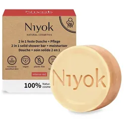 Niyok 2 in 1 feste Dusche + Pflege - Intense red Bio 80 g