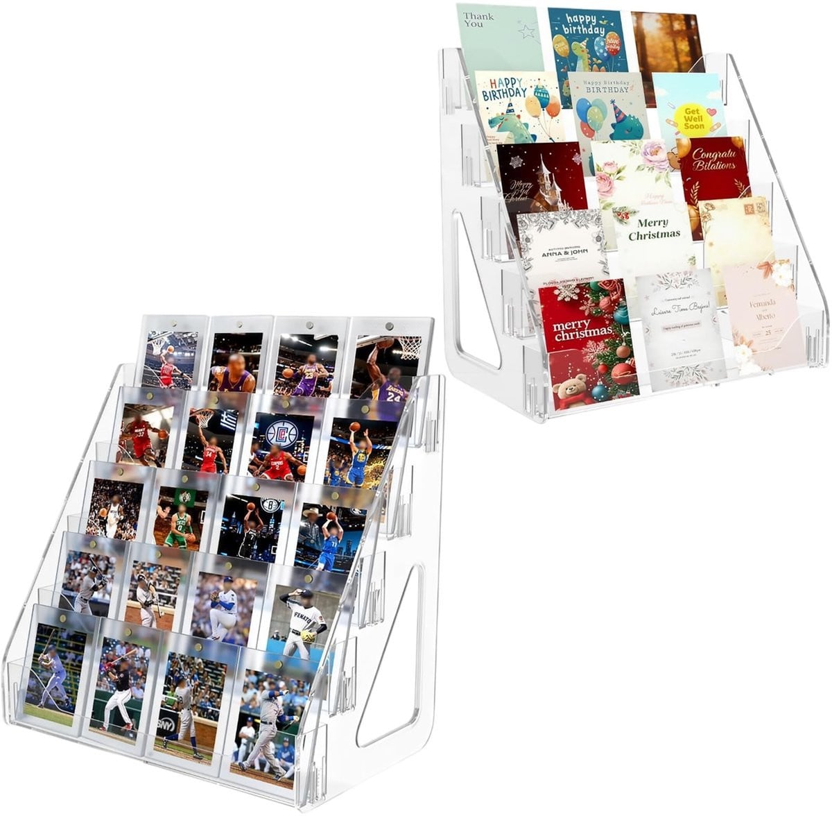 Omgoods Kaartenstandaard - 5-laags opbergstandaard voor postkaarten en stickers