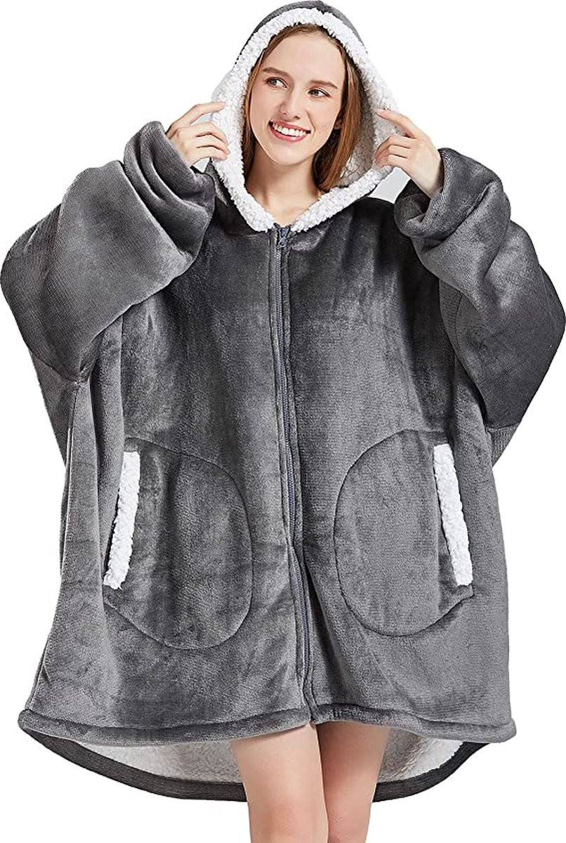 Oversized Fleece Hoodie Deken voor Volwassenen