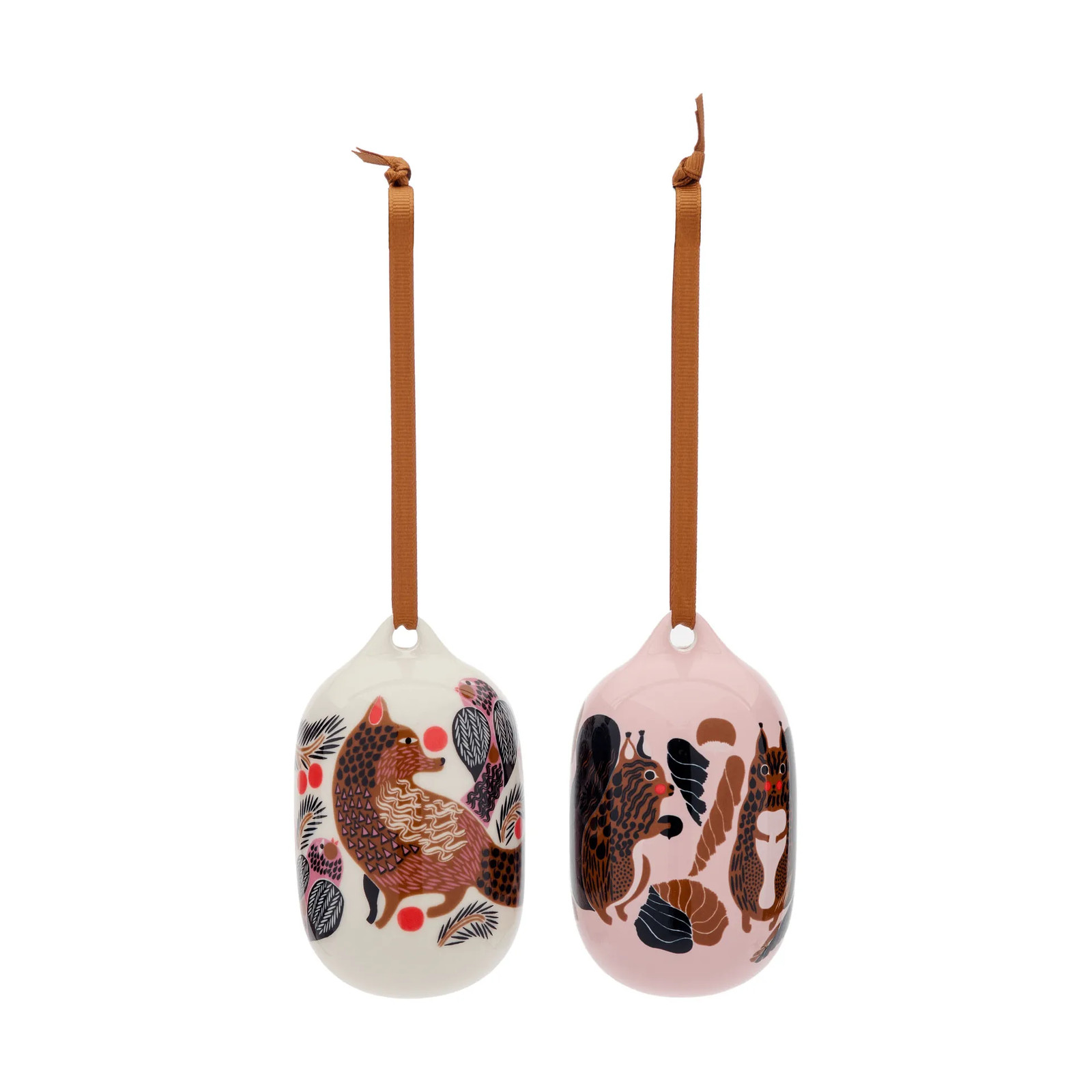 Marimekko Kurre Ketunmarja decoratiehanger Roze-wit-multicolour, 2-delig