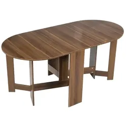 COSTWAY Klapptisch aus Holz / Klapptisch aus Holz für Gärten / Esszimmer / Küchen / Balkone - Braun