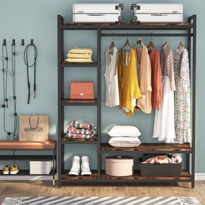 BULEBULL 79 inche tall Freestanding Clothes Closet, Garment Rack with Shelves and Hanging rod clothing closet