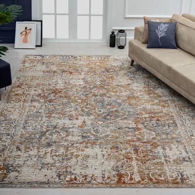KALATY Camilla Indigo/Rust Tones Area Rug