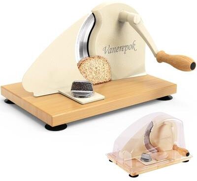 Kitchen Bread Slicer Black Manual Bread Slicer For Homemade Sourdough Bread with Hand Crank Adjustable Thickness For Even Slicing