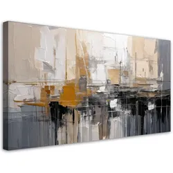 LEINWANDBILD Abstrakte Komposition Beige 120x60cm