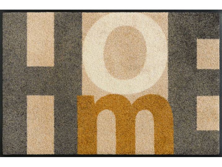 Fussmatte Home Letters , braun (bunt), B:50cm H:7mm L:75cm, Obermaterial: 100% Polyamid, WASH+DRY BY KLEEN-TEX, Teppiche, Fussmatte