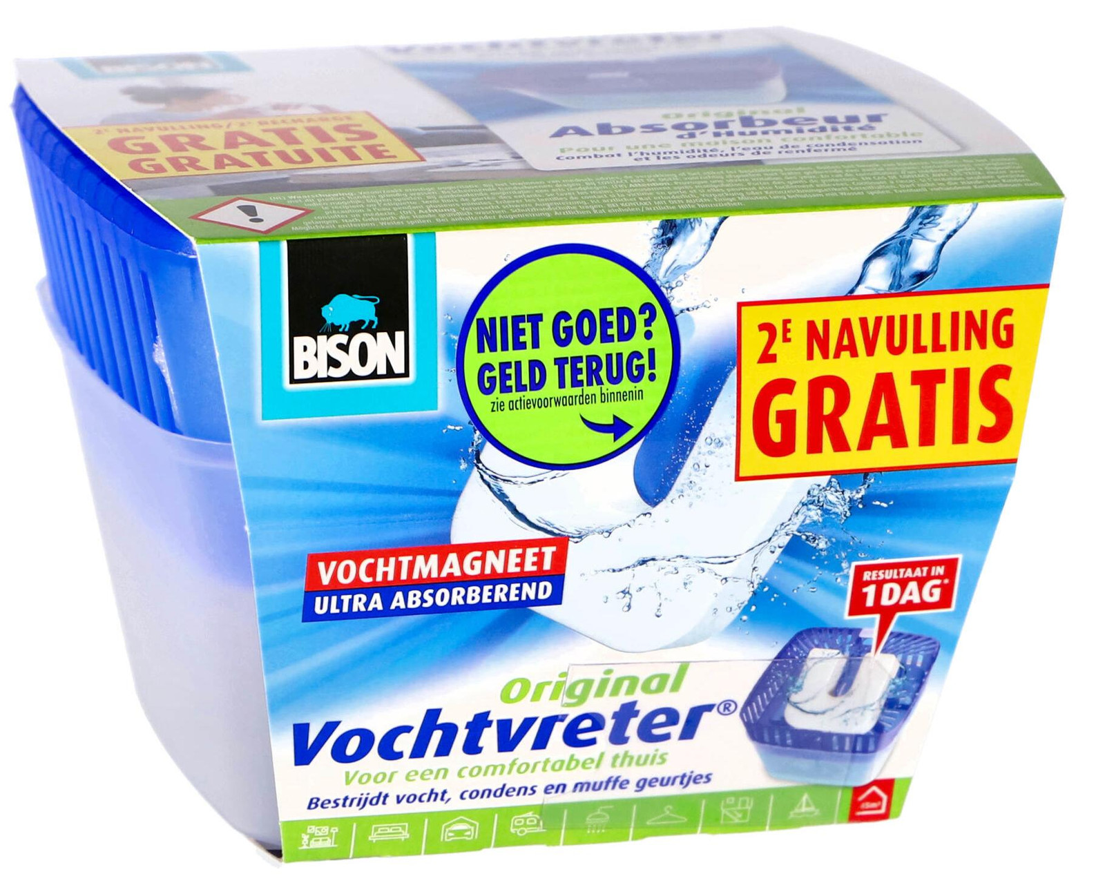 Bison luchtontvochtiger 450g met navulverpakking voor huis en caravan
