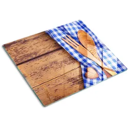 GLASPLATTE 60x52 cm Holzbesteck