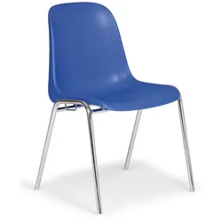 Esszimmerstuhl aus Kunststoff ELENA, blau, Chromfüße