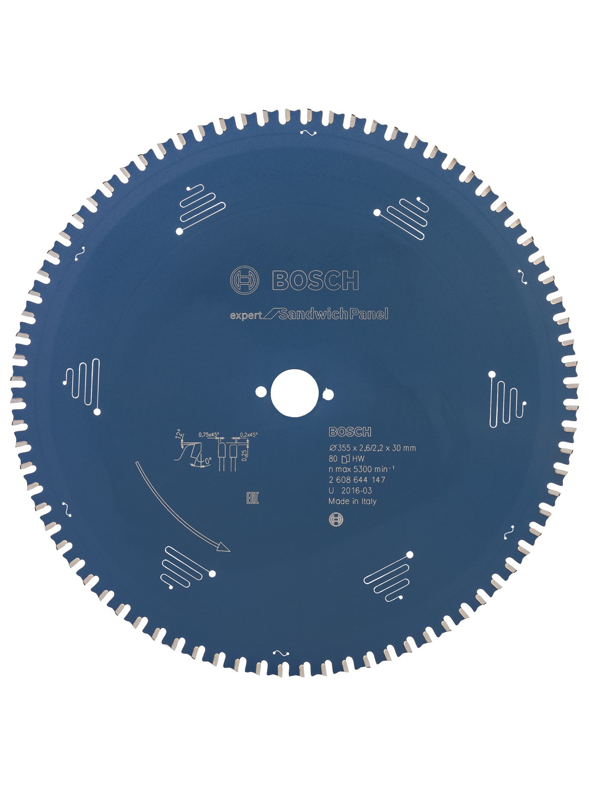 Bosch RUNDSAVKL 355X2.6X30MM 80T EXP SANDWICH