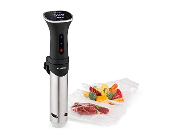 Klarstein Sous Vide Garer, Effizienter Sous Vide Stick, Garer Stick, 1200 W, 20-95°C, Timer, App-Steuerung, Touch-Display, 3D Circulation, 10-15 Liter, Edelstahl, Schwarz