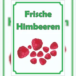 HB-Druck Frische Himbeeren Aufkleber Hochkant A2 (420x594mm)
