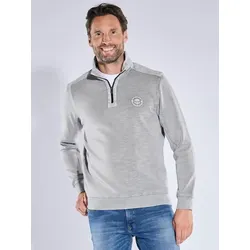 engbers Herren Sweatshirt strukturiert Grau regular gemustert Zipper - 3XL