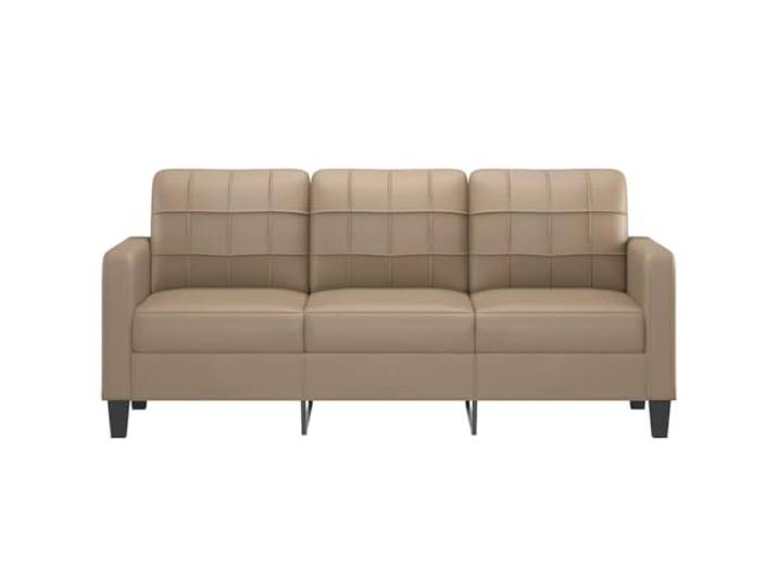 KTHLBRH 3-Sitzer-Sofa, Kunstleder, Cappuccino, 180 cm Gestell aus robustem Metall, Polsterung aus Schaumstoff, modernes Design, leicht zu reinigen