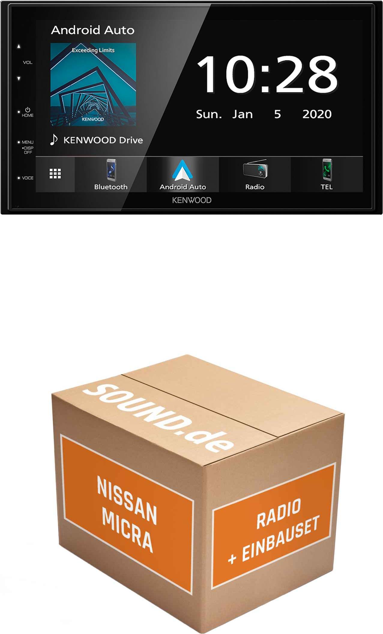 Autoradio Einbaupaket Kenwood DMX5020BTS passend für Nissan Micra K13 + Lenkradfernbedienung | Apple CarPlay Android Auto