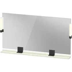 Duravit Sivida Spiegel, Diamantschwarz Matt, 1330x36x650mm, Aufsatzleuchte, Sensorschalter, Netzanschluss, SV74250BDHH0000, Farbe: Blassgrün matt