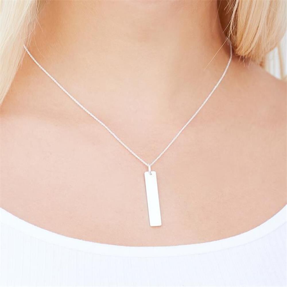 Unique Kette mit länglichem Anhänger 925er Silber silber