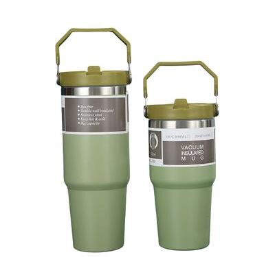 Cozy Casa Charm Stainless Steel Thermos Bottle Insulated Water Bottle For Car Travel green 900ml