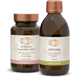 Experten-Bundle Bellaform Buntnessel aktiv Fettstoffwechsel Presslinge + Apfelessig mit Grüntee und Kräutern Essenz