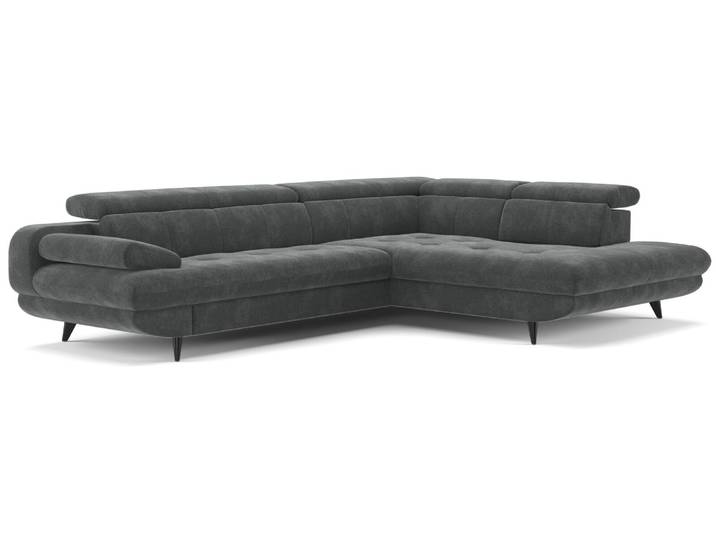 Lounge Handmade Ecksofa LIBRA, anthrazit, Webstoff