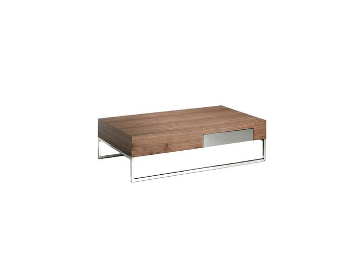 Rechteckiger Design Couchtisch „Mondeo“ Nussbaum, Silber Angel Cerdá