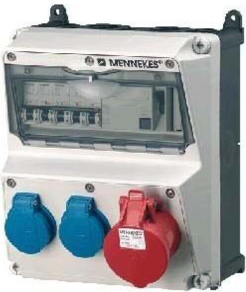 MENNEKES 920009, Typ F, 5P, Schrauben, Blau, Rot, Weiß, Kunststoff, IP44
