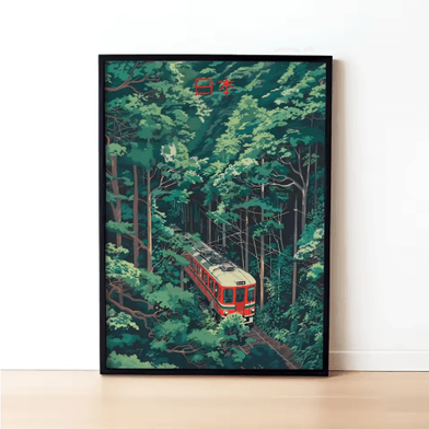 Inspire Picks Tokyo Rainy Night Railway Canvas Print Retro Japanese Cityscape Wall Art Decor 5 20x30cm No Frame