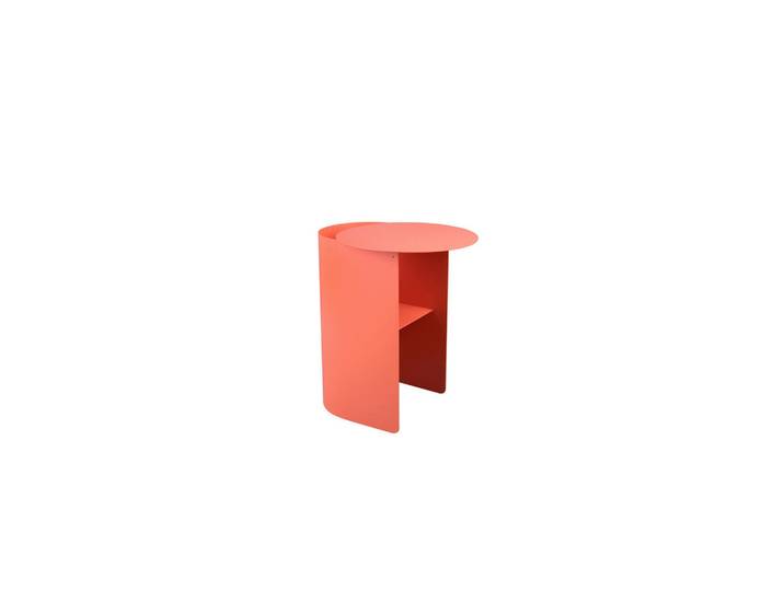 Milino Beistelltisch, Aprikose, Metall, rund, U-Form, 38x51x45 cm, einfacher Aufbau, Wohnzimmer, Wohnzimmertische, Beistelltische, Beistelltische Metall