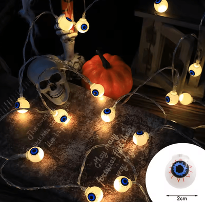 Inspire Curations Halloween LED String Lights Halloween String Lights Pumpkin, Skull & Eyeball Party Decorations 1.5m Eyeball