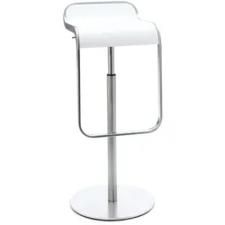 Barhocker Lem Lapalma Sitz weiß lackiert, Designer Shin, Tomoko Azumi, 37x63-75x42 cm
