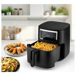 GourmetMaxx GOURMETmaxx Heißluft-Fritteuse Digital 7l 1700W schwarz matt/Edelstahl Heißluft-Fritteuse 6.5 l 1700 W Schwarz 15197