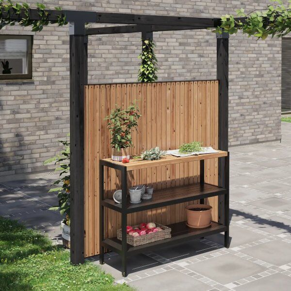 Plus Trend Plantebord/grillbord, Thermowood/sort