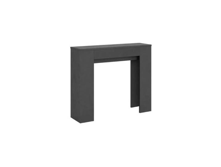Console extensible en mélaminé Anthracite - SLICK - 90x25 cm - Stable et robuste