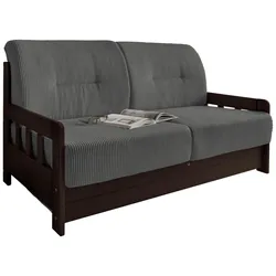 Schlafsofa Camino Holzkorpus Grau/Nussbaum