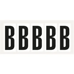Aufkleber I Buchstabe B, weiß/schwarz, Folie, Schrifthöhe 75mm, 38x88mm, 100 Stück/Packung