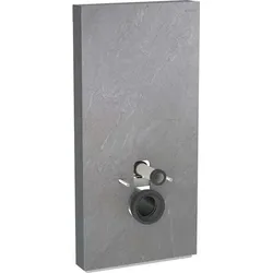 Geberit Monolith Sanitärmodul für Wand-WC, 101cm, Wasseranschluss seitlich, mit Anschlussstutzen, 131.022.00.5, Farbe: Steinzeug Schieferoptik / Aluminium schwarzchrom