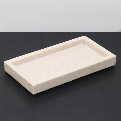 Inspire Daily Merch Marble Resin Household Storage Tray Rectangular Jewelry Storage Tray For Bathroom Kitchen Dish Plates beige